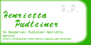 henrietta pudleiner business card